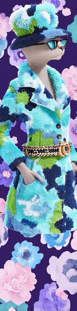 Cat bookmarks design of a cat wearing a blue jacket